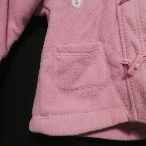 ADORABLE JR TOO | size 6 girls, kids | Pink Fleece Hooded Pea Coat | Butterflies - Picture 8 of 16